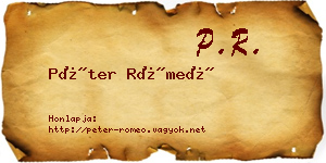 Péter Rómeó névjegykártya