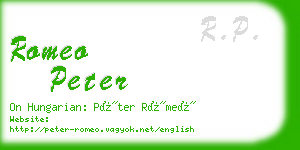 romeo peter business card